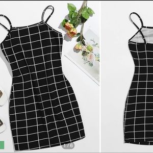 Grid Print Mini Dress Size S